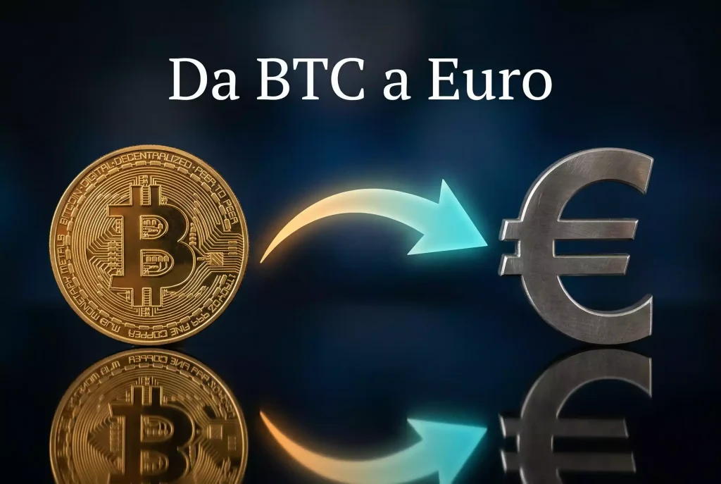 Moneta Bitcoin che si trasforma in simbolo dell